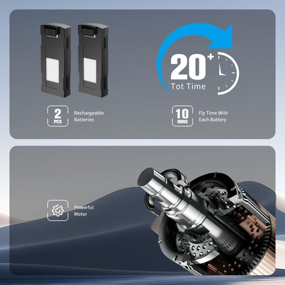 Camera Drone 1080P RC Quadcopter Foldable Mini Remote Control for Beginner White - Picture 2 of 8